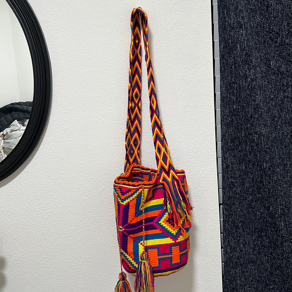 Authentic colorful Colombian bag (Mochila Wayuu) bohemian bag